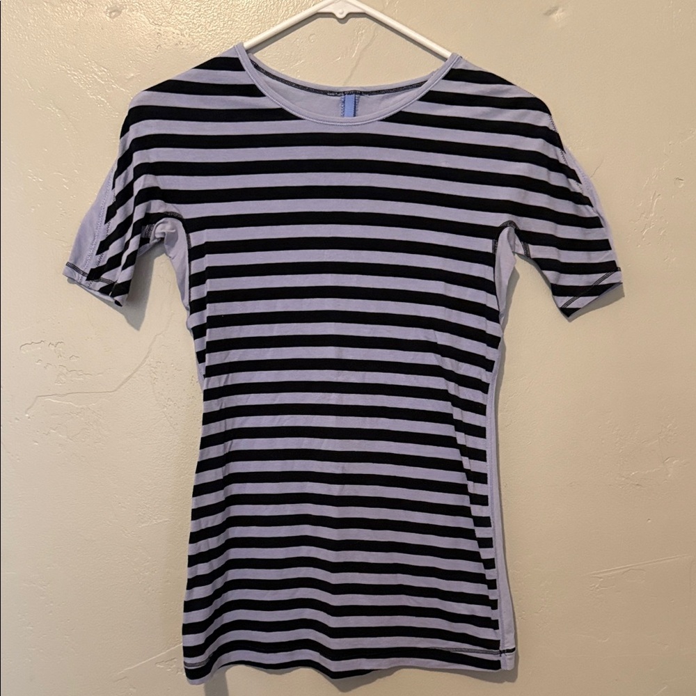 Lululemon Athletica Lavender Nd Black Striped Tee 4